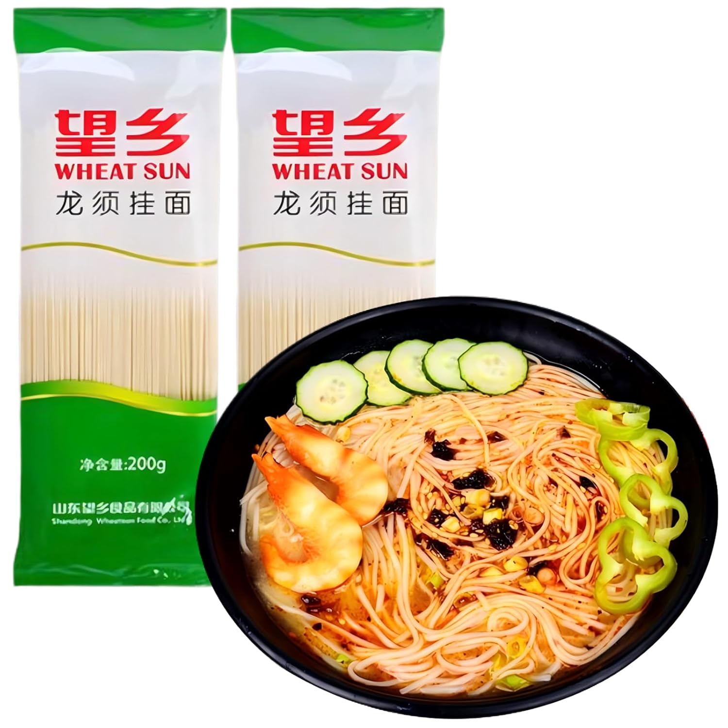 JTEDZI Dried Somen Noodles, Dry Thin Wheat Somyeon Noodles, 龙须面, 7.05 oz (200g) x 2 bags