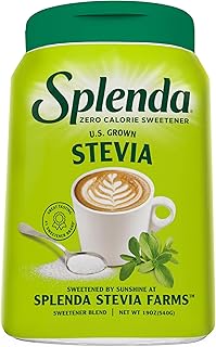 SPLENDA Stevia Zero Calorie Sweetener, Plant Based Sugar Substitute Granulated Powder, 19 oz Jar