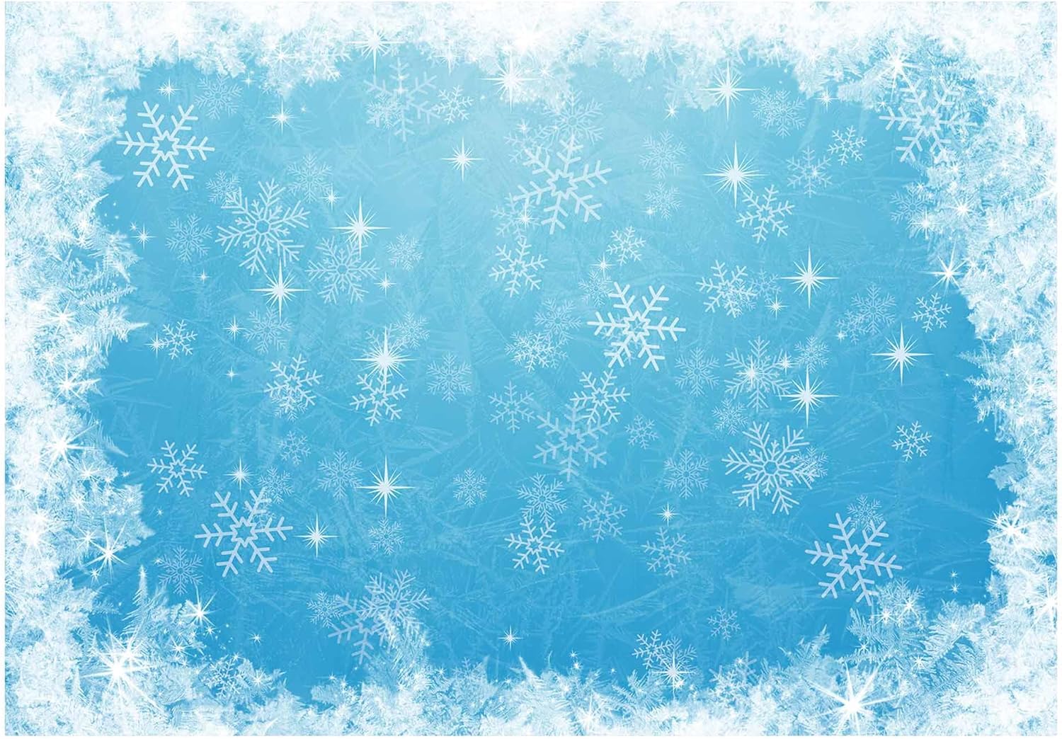 Allenjoy 7x5ft Ice Blue Winter Backdrop for Studio Photography 1st First Birthday Party Decoration Banner Festival White Snowflake Snowfall Christmas Background Baby Shower Kids Photo Booth Props