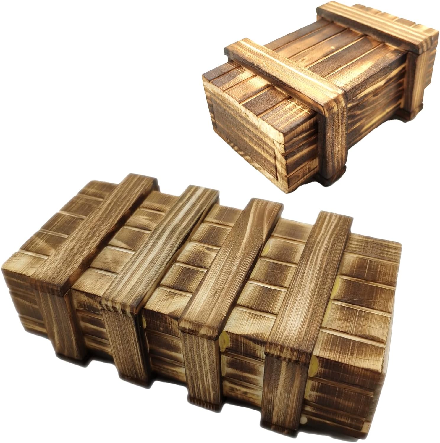 Puzzle Box – 2PCS Wooden Secret Mystery Box Brain Teasers with Hidden Compartments, Creative Money Gift Ideas for Vouchers, Cash, Jewellery, Fun Birthday & Wedding Gifts for Adults and Kids