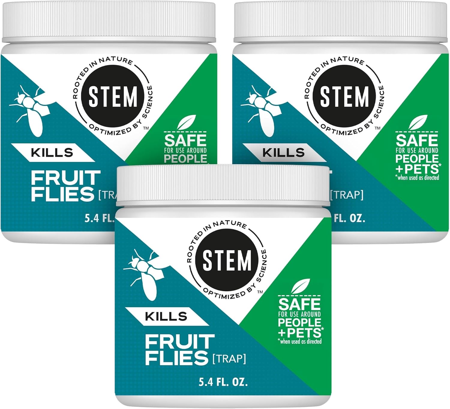 Stem Kills Fruit Fly Trap: Fruit Fly Catcher With Botanical Extracts; 5.4 fl oz (Pack Of 3)