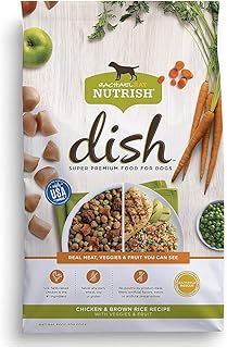 Nutrish Rachael Ray Dish Premium Natural Dry Dog Food, Chicken & Brown Rice Recipe with Veggies & Fruit, 3.75 Pounds
