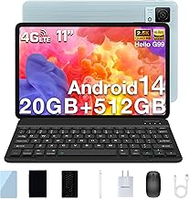 DOOGEE T40 VIP Android Tablet,20GB+512GB/2TB Expand,11" 2.5K Helio G99 Octa-core Tablet,Android 14 Tablet with Keyboard,IPS 1600x2560 Display Gaming Tablet,4G LTE Cellular Tablet with Case Mouse