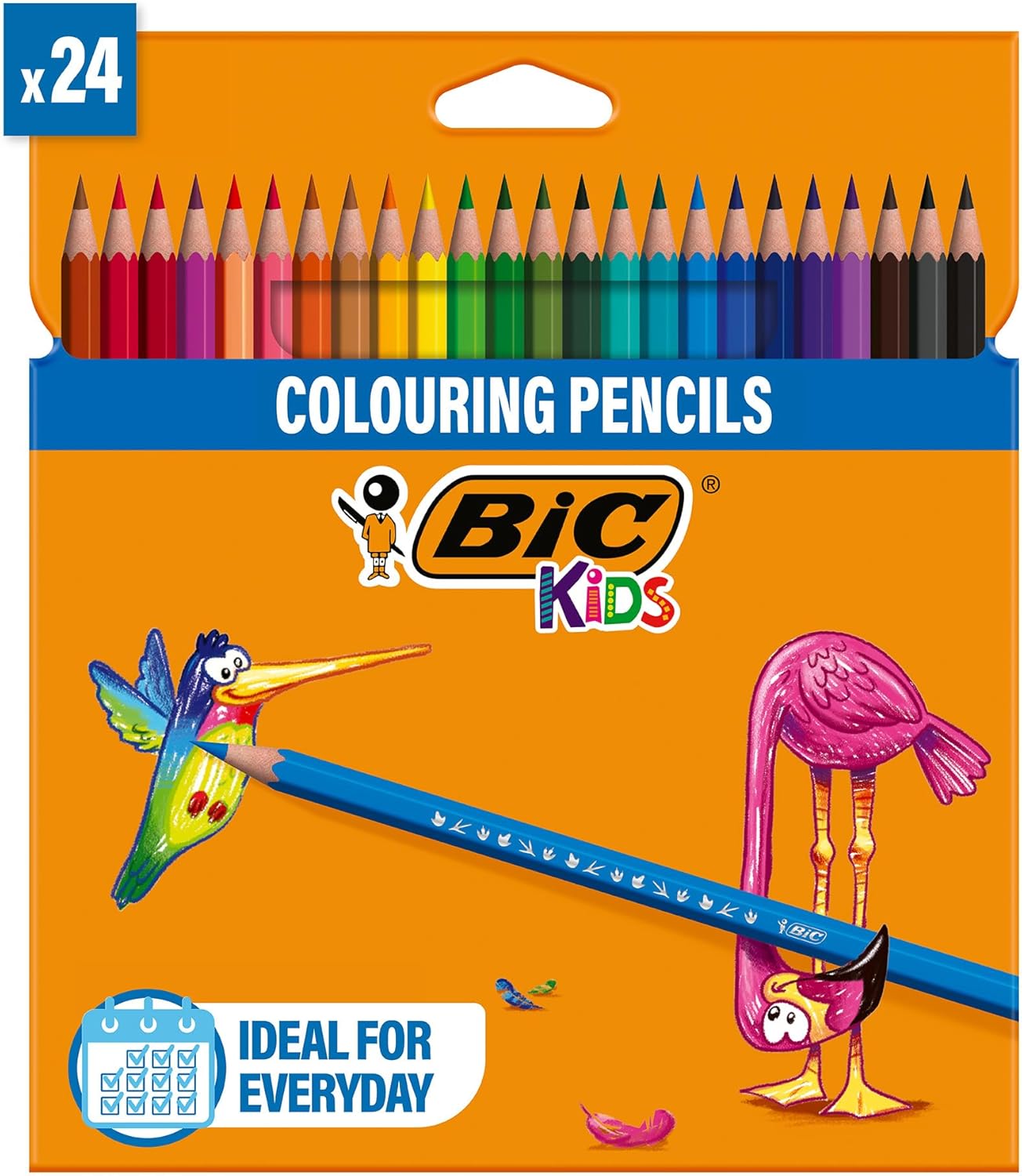 BIC Kids Tropicolours Coloured Pencils, Assorted Colouring Pencils, Back to School Supplies, BIC Pencils for School, 24 Pack