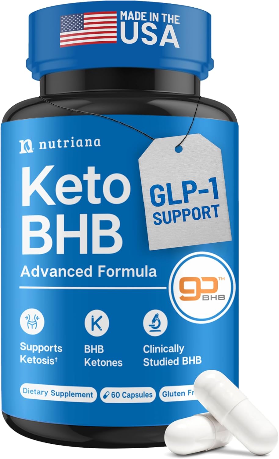 Keto BHB Exogenous Ketones for Men & Women – Keto Pills for Mental Clarity & Focus -GLP-1 Support - Keto Burn - Keto Supplements Carb-Free Energy for Muscle & Ketosis Support