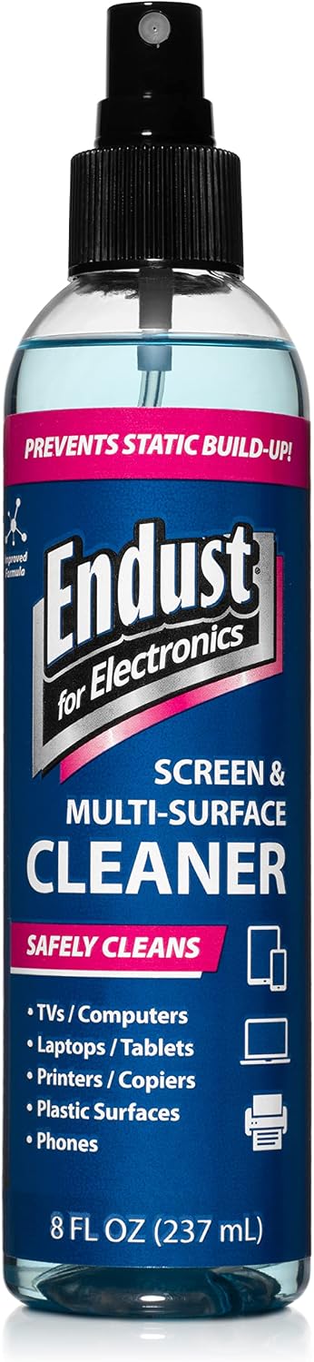 Endust for Electronics; Anti-Static, Screen & Multi-Surface Cleaner Pump Spray; Alcohol Free, Ammonia Free; 8 Fl oz (097000)