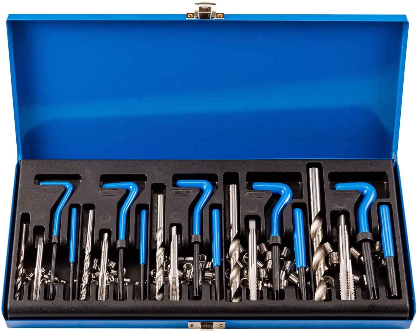 Qnkaa 151pcs Thread Repair Kit Helicoil Insert Sleeves Metric M5 M6 M8 M10 M12 Stainless Steel Tap Drill