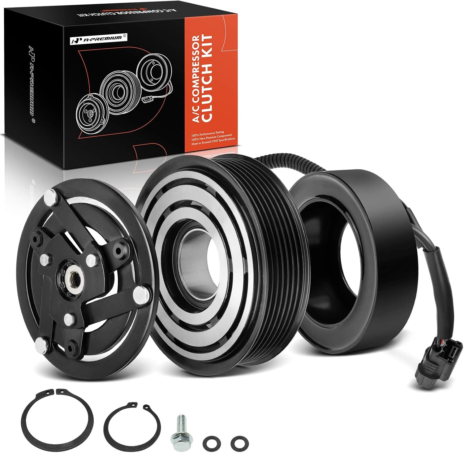 A-Premium Air Conditioner AC Compressor Clutch Kit Compatible with Honda CR-V CRV 2017-2022, Civic 2016-2021, 1.5L 2.4L