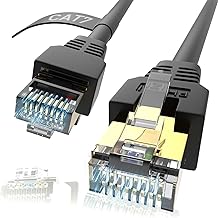 Cat 7 Ethernet Cable 100 ft, Long Ethernet Cable 200Ft 300Ft 400Ft For Outdoor&Indoor, Buried-able Cat7 Ethernet Cable With 10 Gigabit 600MHz (SFTP) with OFC, for Router, Modem, PC, Gaming, PS5, Xbox