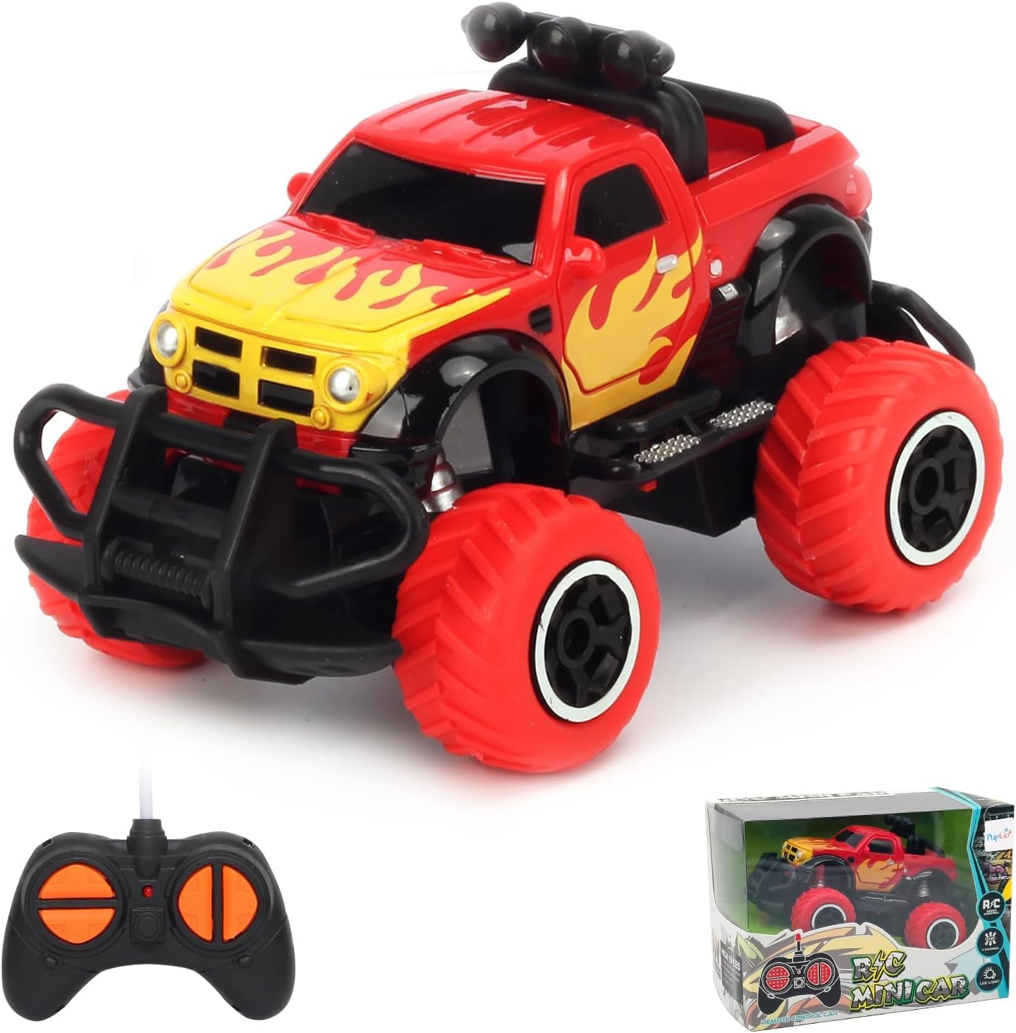 Pup Go RC Racing Car for Kids, 4-Channel Remote Control Race Car for Boys Girls Age 3-9, Thrilling Indoor Outdoor Racing Experience,Truck Toy, Great Gift for 3 4 5 Year Old Red 2.4GHz
