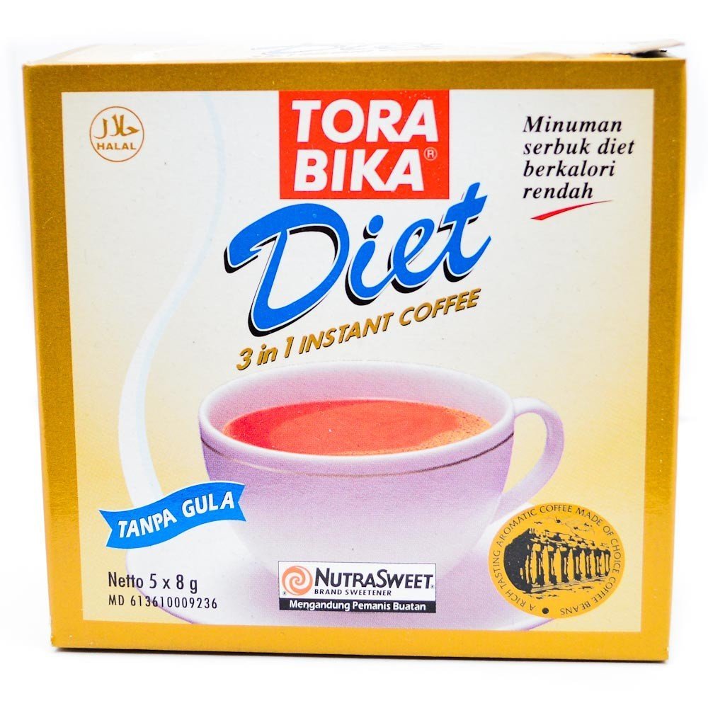 Torabika Diet 3 in 1 Instant Coffee 5-ct, 40 Gram (Pack of 4)