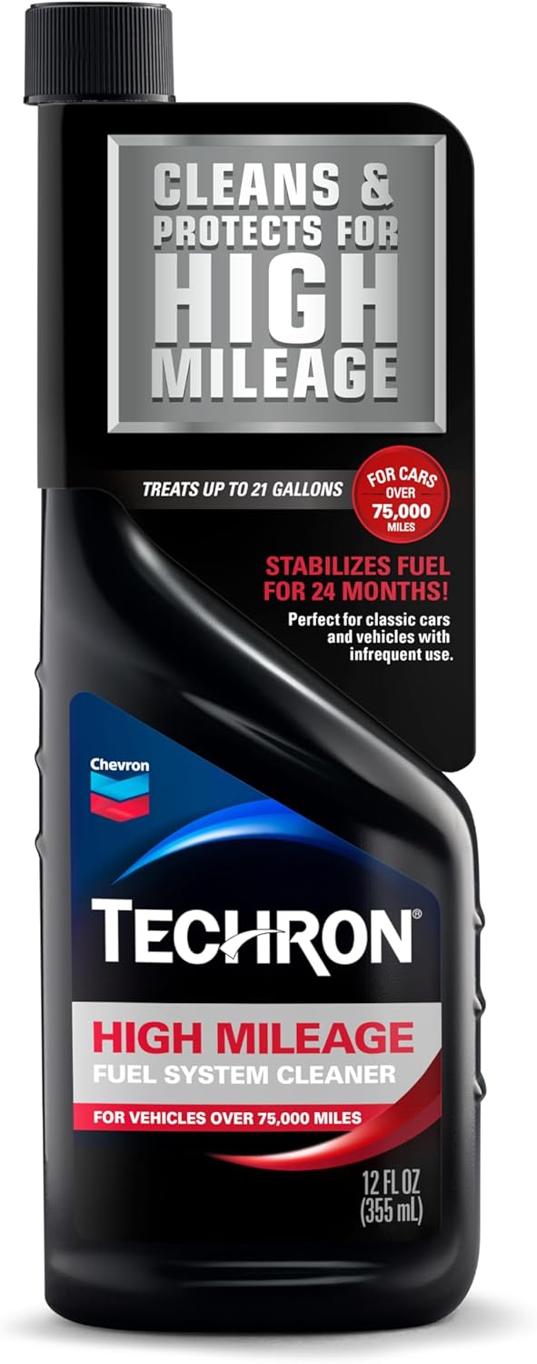 Chevron Techron High Mileage Fuel System Cleaner, 12 oz, Pack of 1