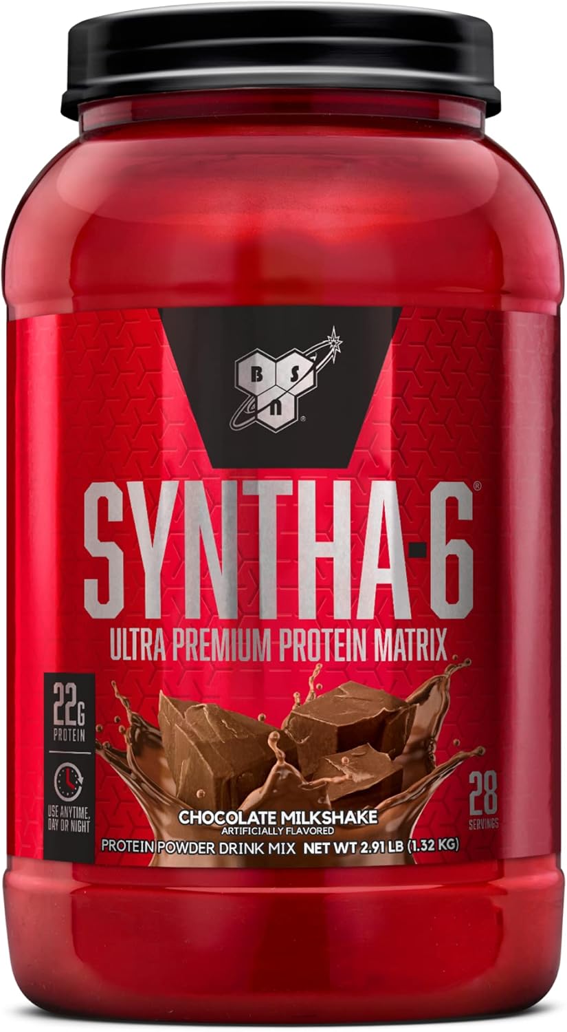 BSN SYNTHA-6 Whey Protein Powder with Micellar Casein, Milk Isolate, Chocolate Milkshake, 28 Servings (Packaging May Vary) Chocolate