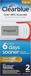 Clearblue Early Digital Pregnancy Test, Early Detection at Home Pregnancy Test, 2 Ct