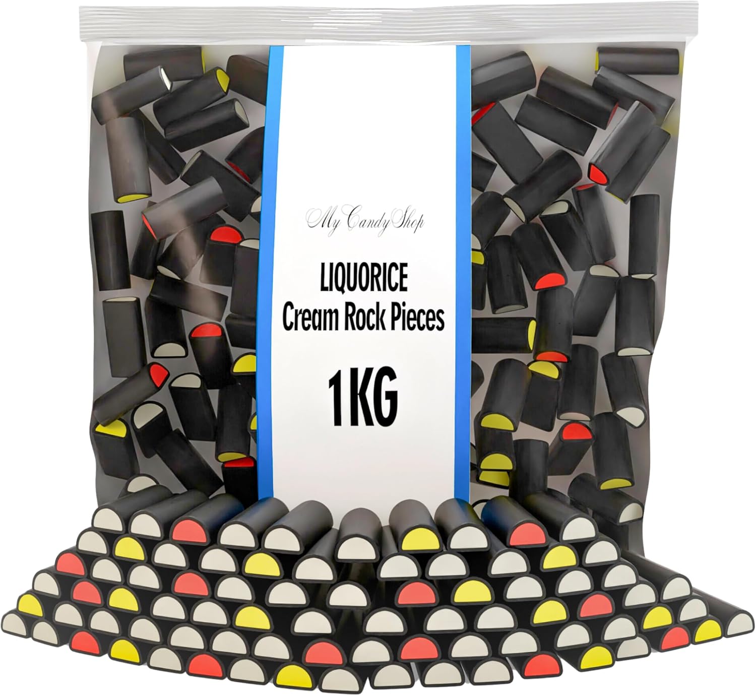 Liquorice Cream Rock Pieces 1kg - Bulk Soft Sweets - Sweets in Bulk Cheap Liquorice | Gifthamperz UK TM