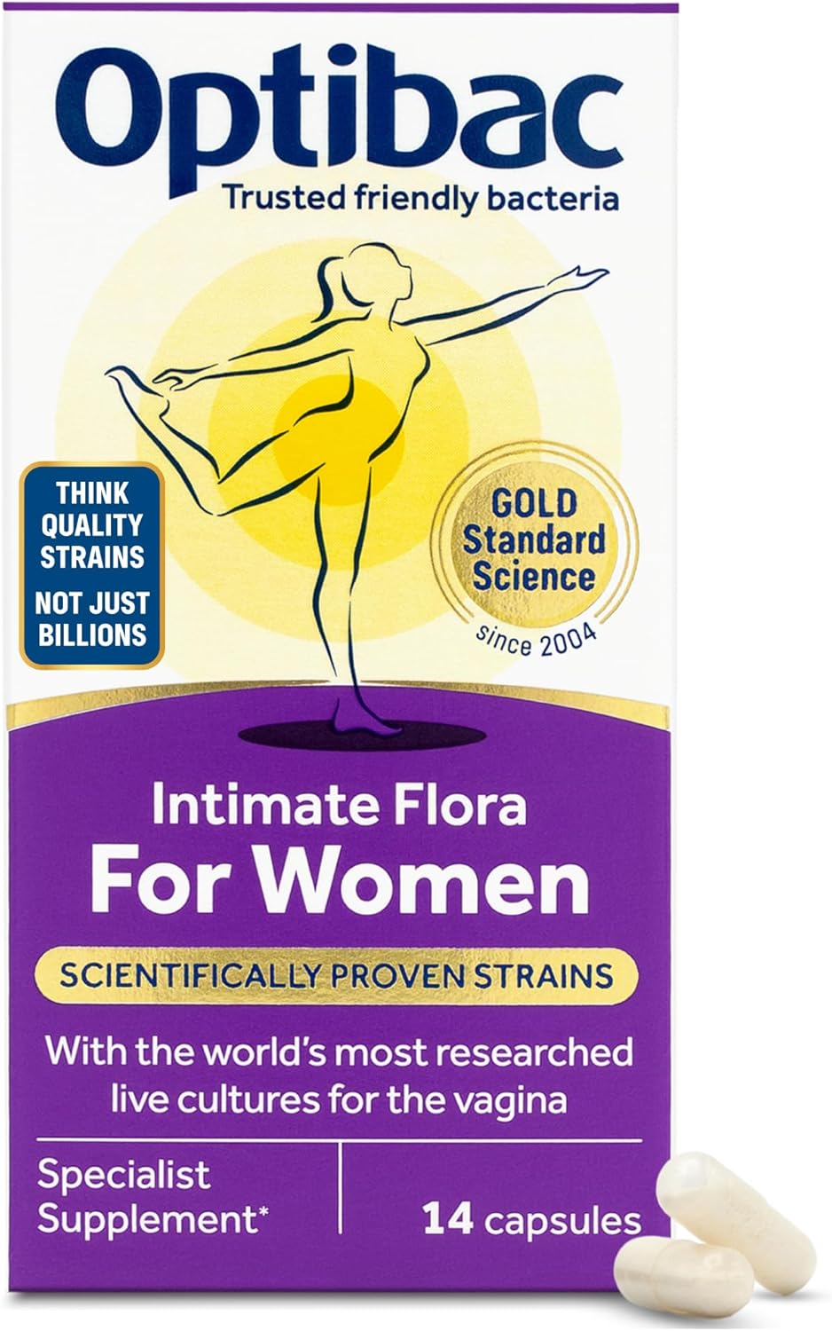 Optibac Probiotics for Women – Vaginal Probiotics – Specialist Supplement with a Scientifically Proven Formula for Vagina Flora – 14 Capsules