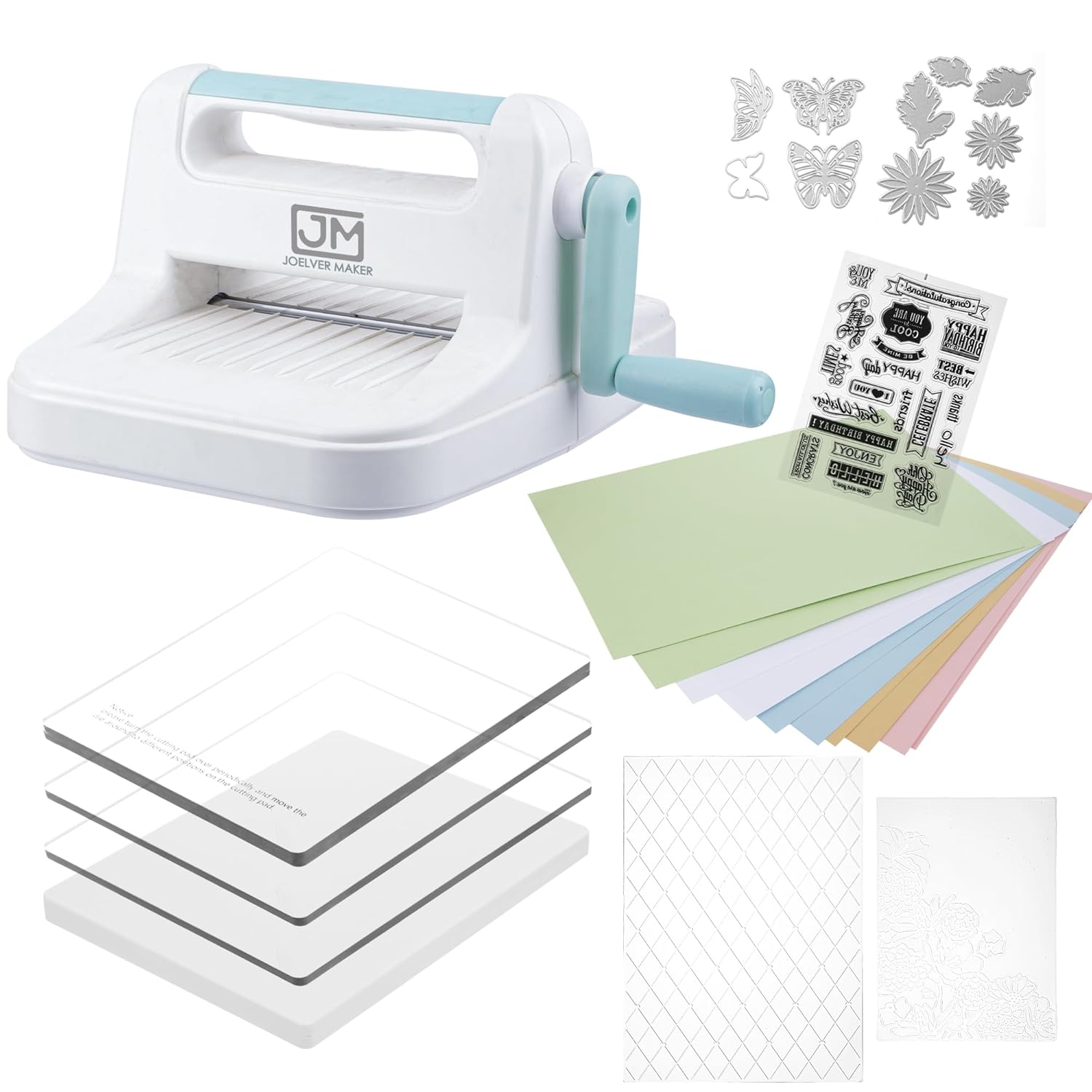 6in Die Cutting Machine, Manual Embossing Machine for Scrapbooking Starter… (Blue)