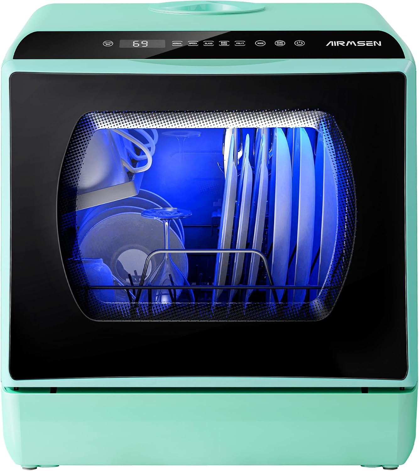 AIRMSEN Portable Countertop Dishwasher, No Hookup Needed