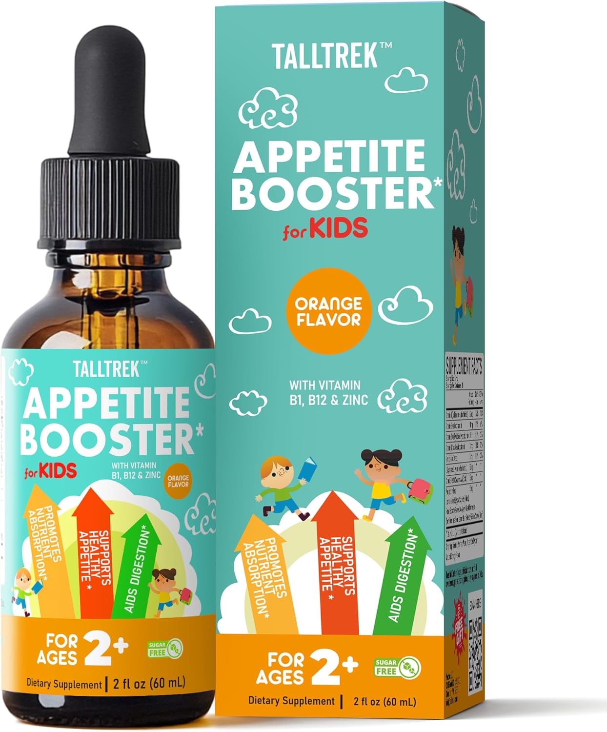 Appetite Booster Drops for Kids - Toddler Liquid Formula to Support Healthy Nutrient Absorption with Vitamins B1 B3 B6 B12 Zinc & L-Lysine - Ages 2+ - Sugar-Free 2 Fl Oz