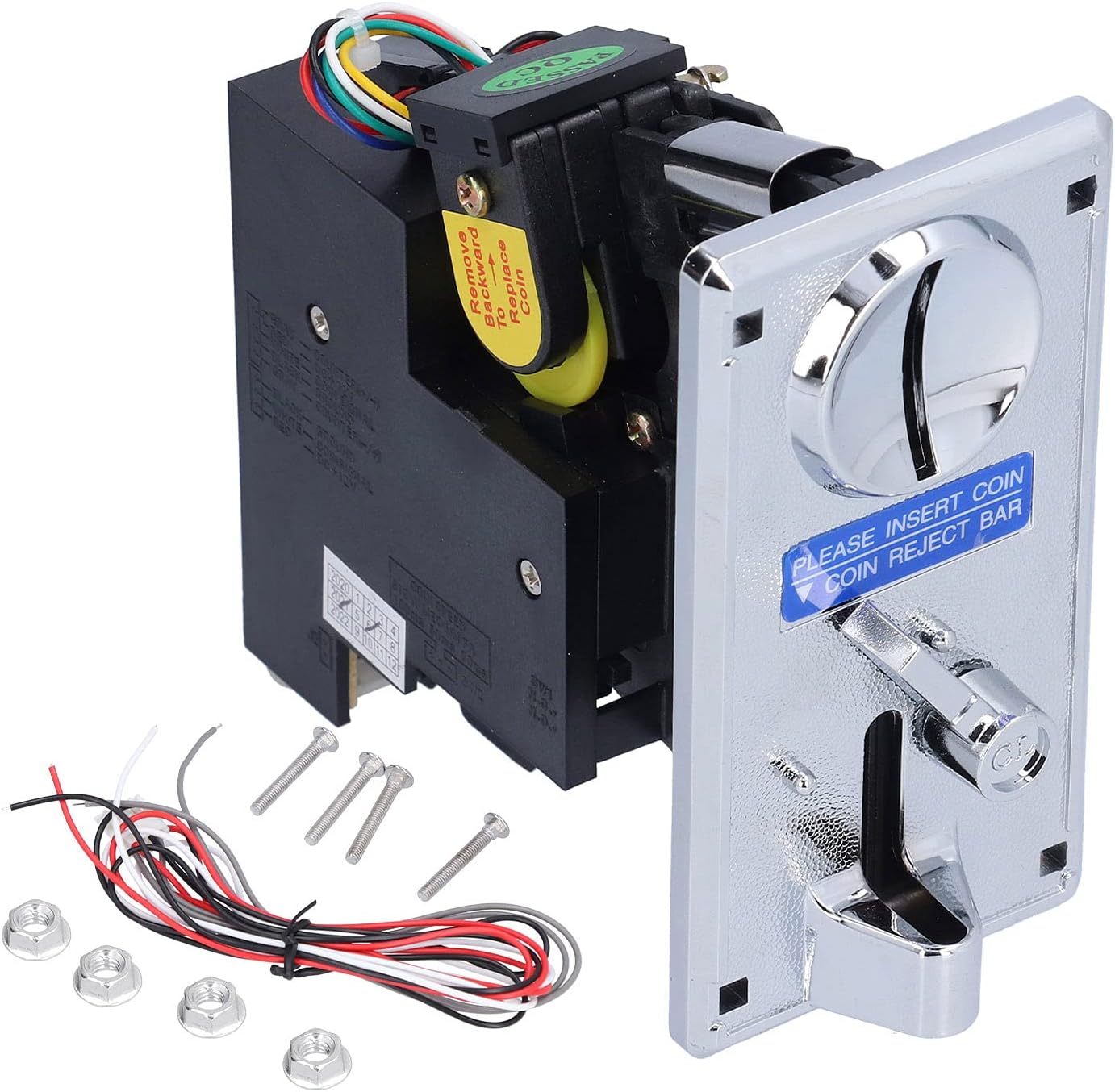 Coin Acceptor, CPU Multi Coins Acceptor Selector, Comparable Roll Down Coin Mech Electronic Coin Selector, for Arcade Game Vending Machine(Silver Gray)