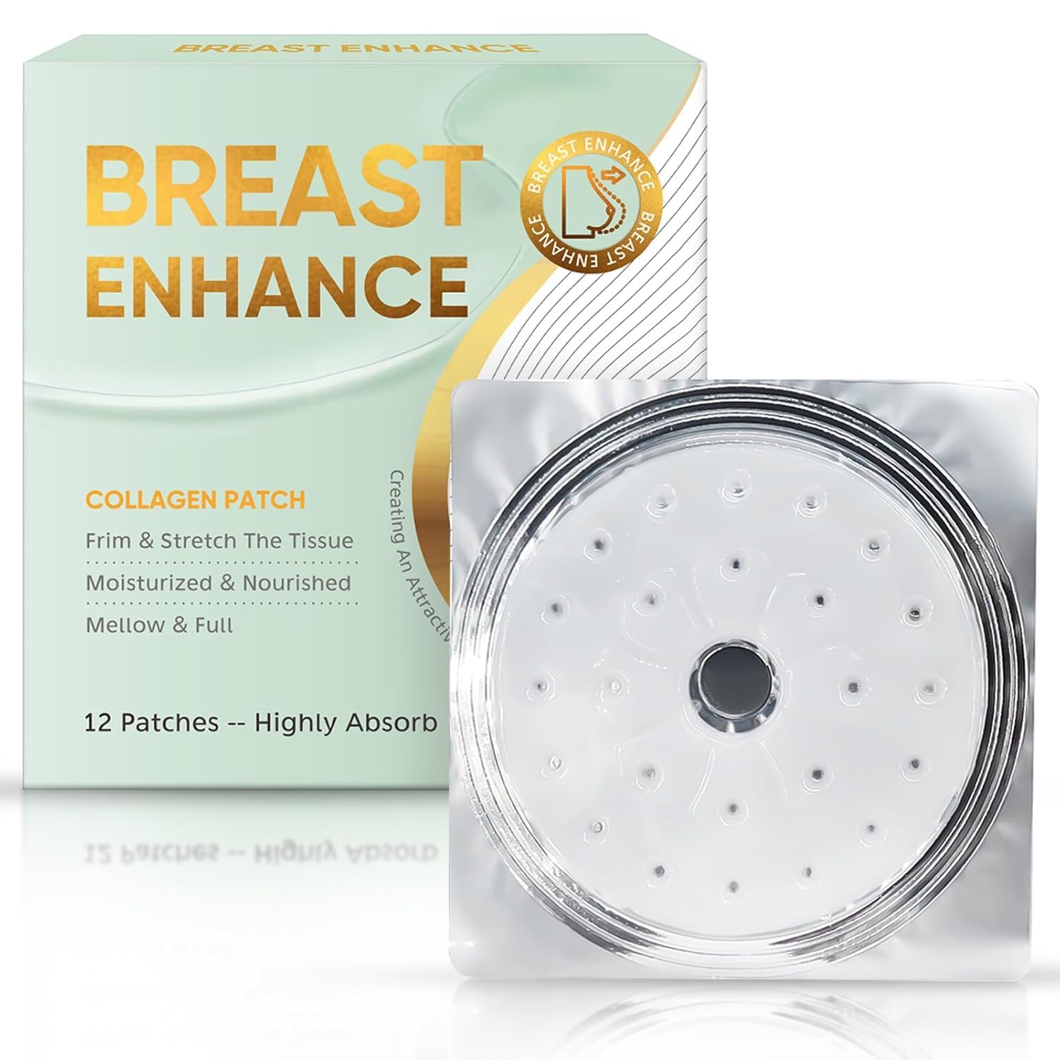 Breast Enhancement Patch 12 Patches, Breast Enhancer Patch for Women, Breast Enhancement Patch Mask,Tightens Lifting & Improves Sagging White