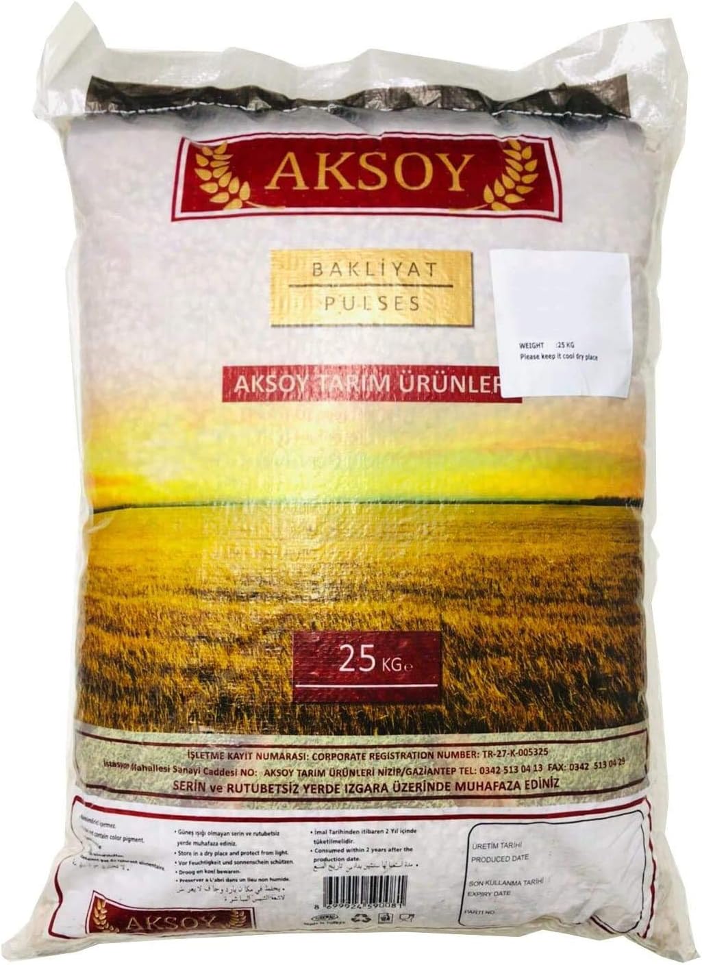 Aksoy Argentina White Beans 25KG | Creamy Texture & Mild Taste | Ideal for Soups, Stews, Salads, Casseroles & More | Plant-Based Protein & Fibre-Rich Pantry Staple