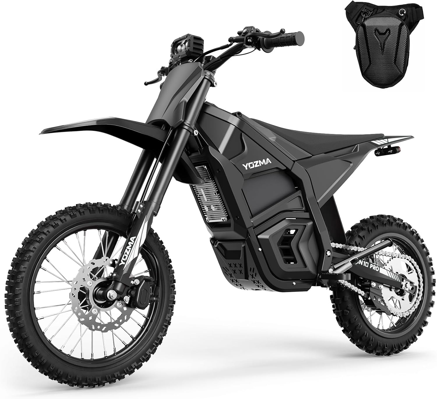 Yozma IN10 Pro Electric Dirt Bike, 5500W, 50MPH, 60 Mi Range, 17"/14" Tires | 60V 27Ah Battery with BMS,Features Hydraulic Brakes & Dual Shock Absorption for Mud, Rocks, & Off-road Fun.