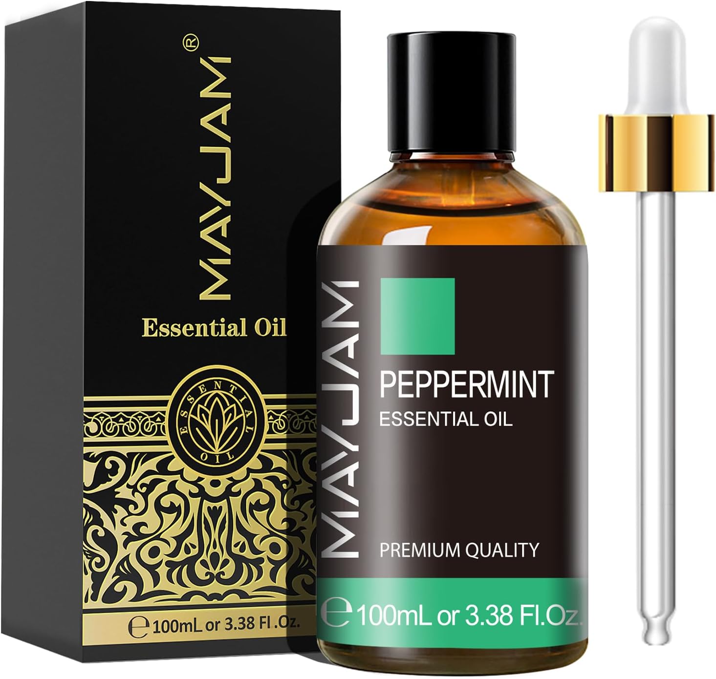 MAYJAM Peppermint Essential Oils 100ML, Peppermint Oil for Diffuser, Humidifier, DIY, Home, Office