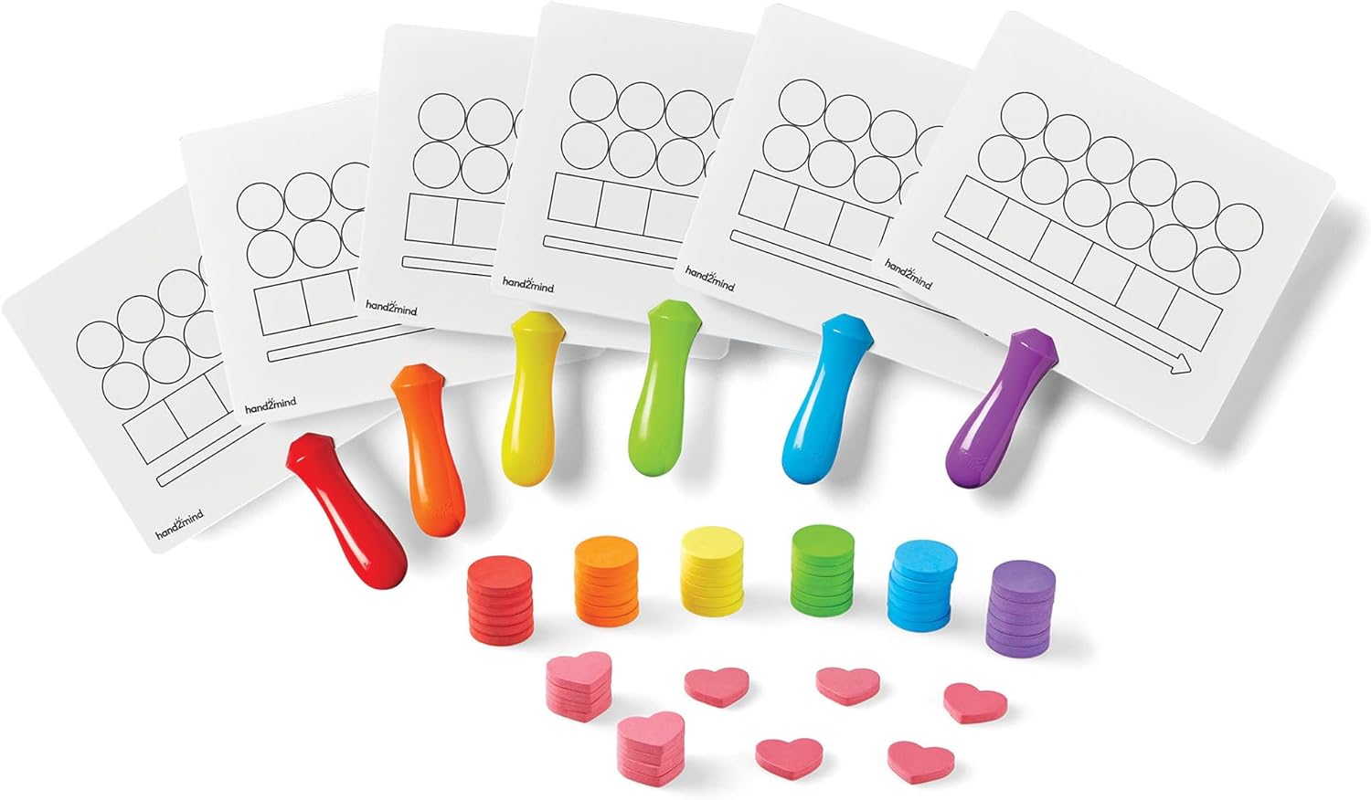 hand2mind Elkonin Box Magnetic Answer Board, Word Mapping Paddles, Elkonin Boxes Dry Erase Blending Board, Phonemic Awareness, Phonics Manipulatives, Science of Reading Classroom Materials (Set of 6)