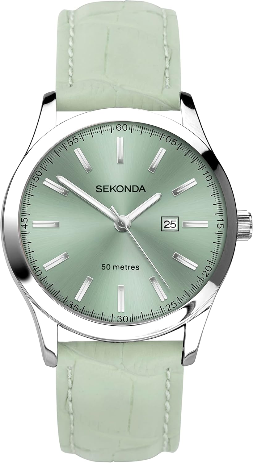 Sekonda Taylor Ladies 34mm Quartz Watch with Analogue Display, and Leather Strap