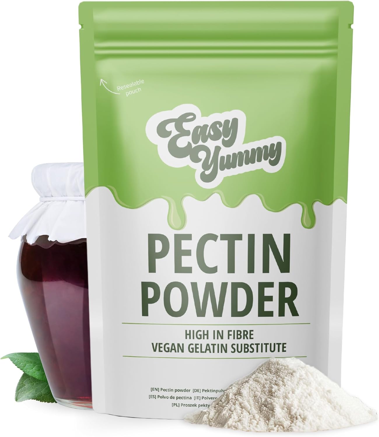 Easy Yummy Pectin Powder (500 g), Pectin for Jam Making, Vegetarian Gelatin Substitute