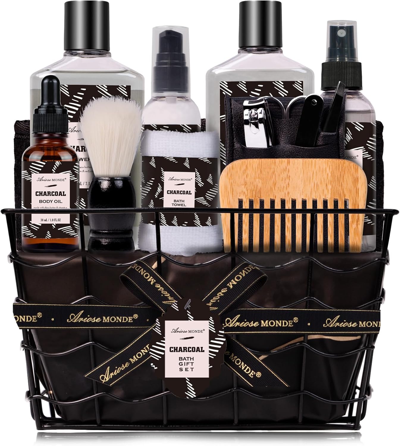 Bath and Body Gift Set for Men, 10 Piece Spa Set with Shower Gel, Bubble Bath, Body Mist and More, Ideal Gift for Birthday, Christmas and Dad