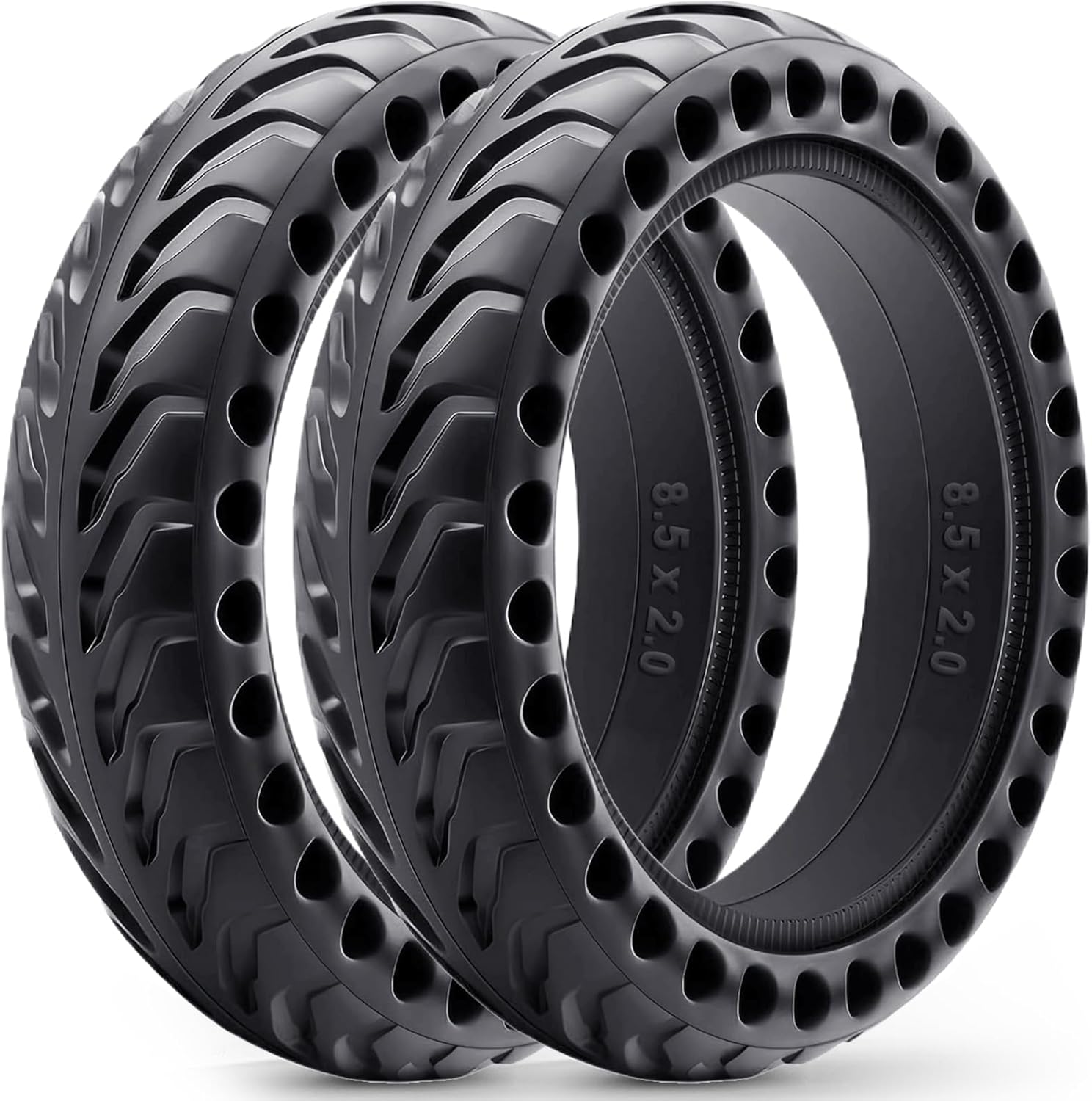 Monuary 2 Pack 50/75-6.1 Scooter Tyres Tubeless, 8 1/2 x2 Scooter Tires Compatible with Xiaomi M365/Pro 2/3/3 Lite, 8.5 Inches Solid Tyres for Gotrax GXL V2/XR/APEX, Puncture Proof