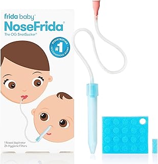 Frida Baby NoseFrida SnotSucker for Baby, Nasal Aspirator for Baby, Nose Sucker Baby Nasal Aspirator for Baby, Congestion Relief with 24 Extra Hygiene Filters, FSA/HSA Eligible