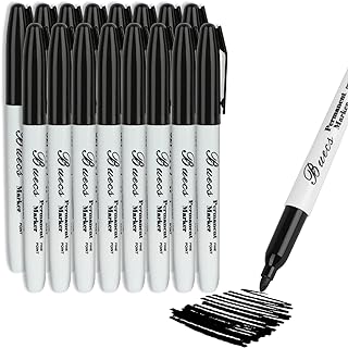 Permanent Markers, 128 Count Black Permanent Markers, Fine Point, Waterproof & Smear Proof Markers, Quick Drying, Office Supplies for School, Office, Home
