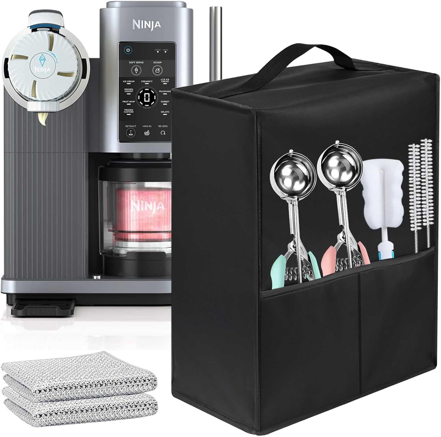 2025 New Ice Cream Machine Dust Cover, Made Of Heat-Resistant, Waterproof And Dust-Proof 600D Nylon Material, Compatible For Ninja NC701 Swirl by CREAMi Ice Cream and 16oz Soft Serve Maker. ﻿