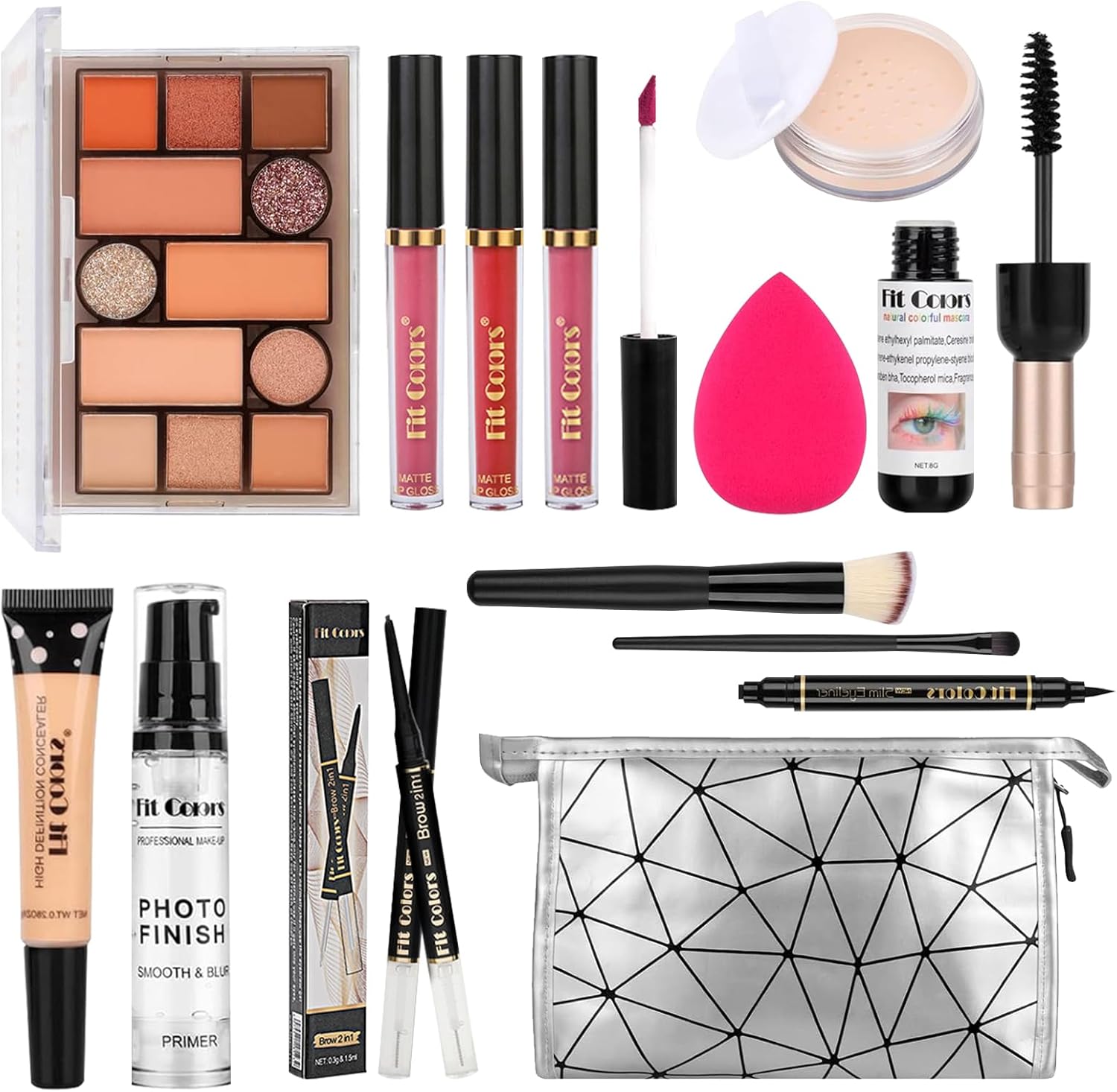 INBOLM Makeup Sets,Professional All in one Make Up Set Cosmetic Make Up Starter Kit for Women Girls With Storage Bag Portable Travel Make Up Kits Palette Eyeshadow Foundation Lip Gloss