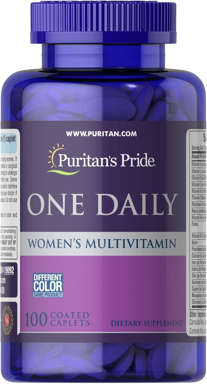 Puritan's Pride One Daily Women's Multivitamin Caplets, 100 Count