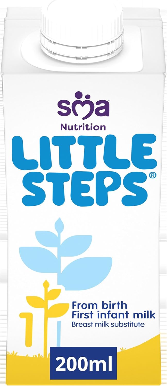 SMA Little Steps by Ready To Drink First Infant Baby Milk from birth Ready-to-use milk 200ml (Pack of 12)