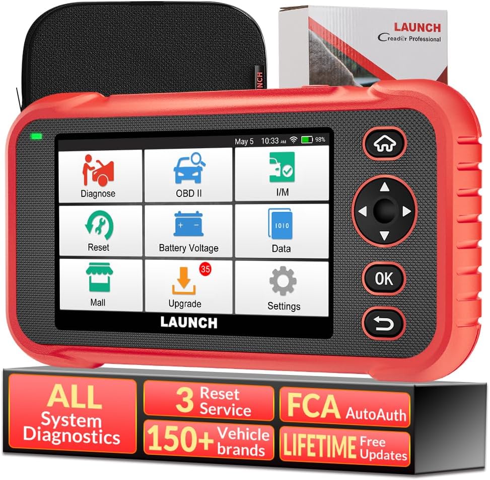 LAUNCH CRP123E Plus OBD2 Scanner, All System Car Diagnostic Scan Tool with Oil Reset, SAS Calibration, Throttle Adaptation,Battery Test, Auto Vin, FCA Autoauth, Lifetime Free Update