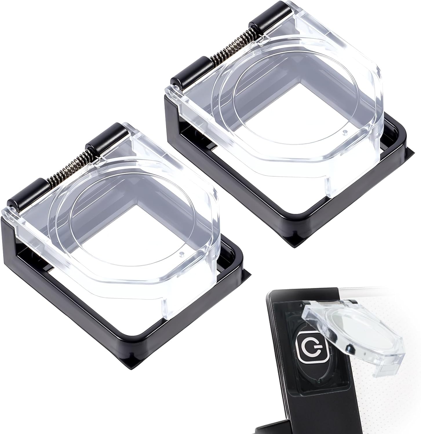 2Pcs Power Push Button Switch Cover, Dustproof Safety Protector for 17mm Mounting Hole, PC Power Button Cover, Engine Start Button Cover, Emergency Stop Button Cover for Dishwasher Washing Machine