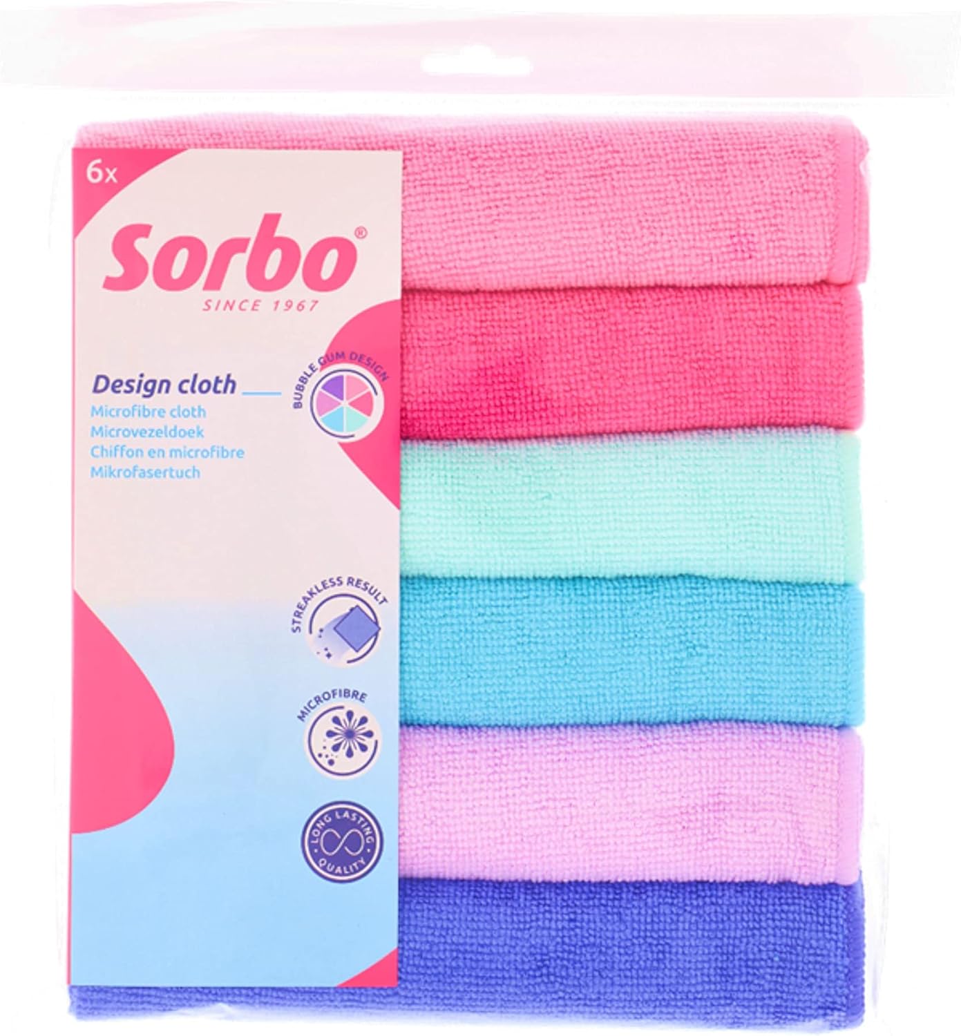 Sorbo Pack of 6 Extra Large Microfibre Cleaning Cloths, Multipurpose Cleaning Towels, Streak-free, Super Absorbent and Washable Cloth Duster Suitable for Car Cleaning, House, Kitchen, Windows
