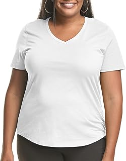 Just My Size Women's Plus-Size Short Sleeve V-Neck Tee