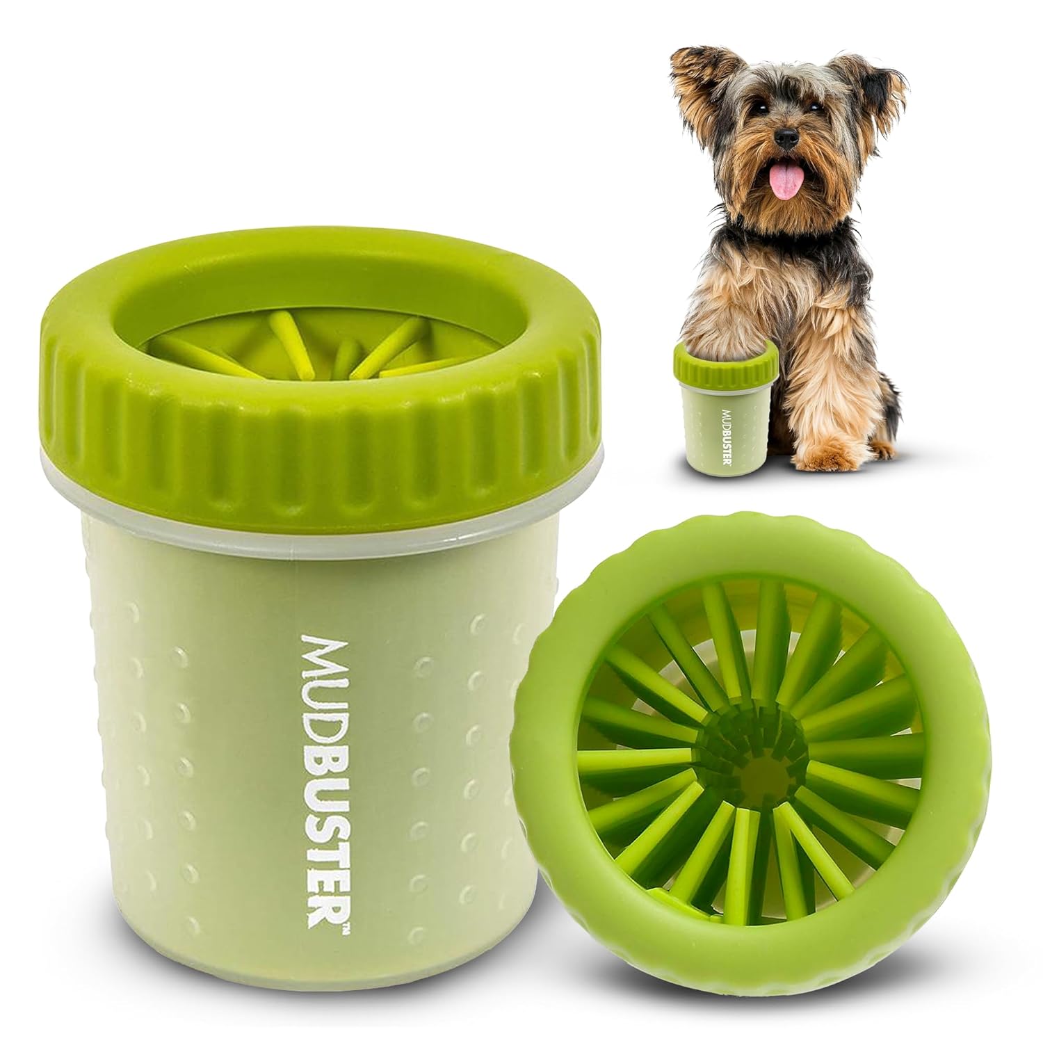 Dexas Green Small Dog Paw Cleaner for Dogs - Premium Quality Pet Supplies and Dog Accessories - Cleans Mud and Dirt - Easy to Use and Clean - Patented Product - BPA Free