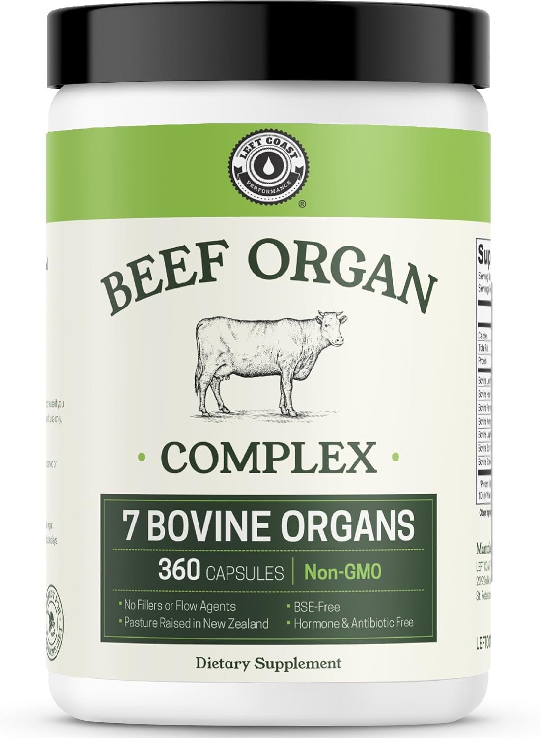 Beef Organ Supplement Grass Fed - 7 Beef Organs Complex from New Zealand - Liver Heart Pancreas Kidney Lung Spleen Bone Marrow - Non-GMO, No Fillers, Hormone & Antibiotic Free - Carnivore Diet - 360ct