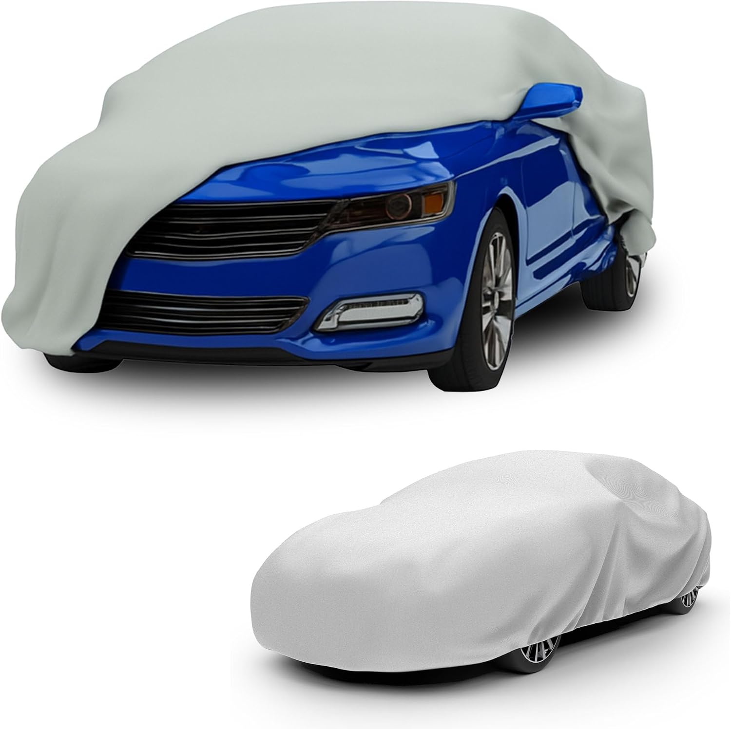 Budge Lite Car Cover, Breathable Dustproof Cover, Fits Sedans up to 264" | Single-layer, soft non-abrasive polypropylene for indoor protection from dust & dirt; Full elastic hem, & storage bag; Gray