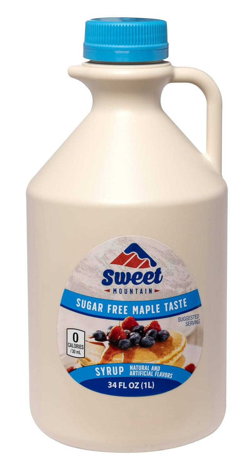 Sweet Mountain - Sugar Free Maple Taste Syrup (34 FL OZ) | Keto Friendly, 0g Carbs, 0 Calories, Diabetic Friendly