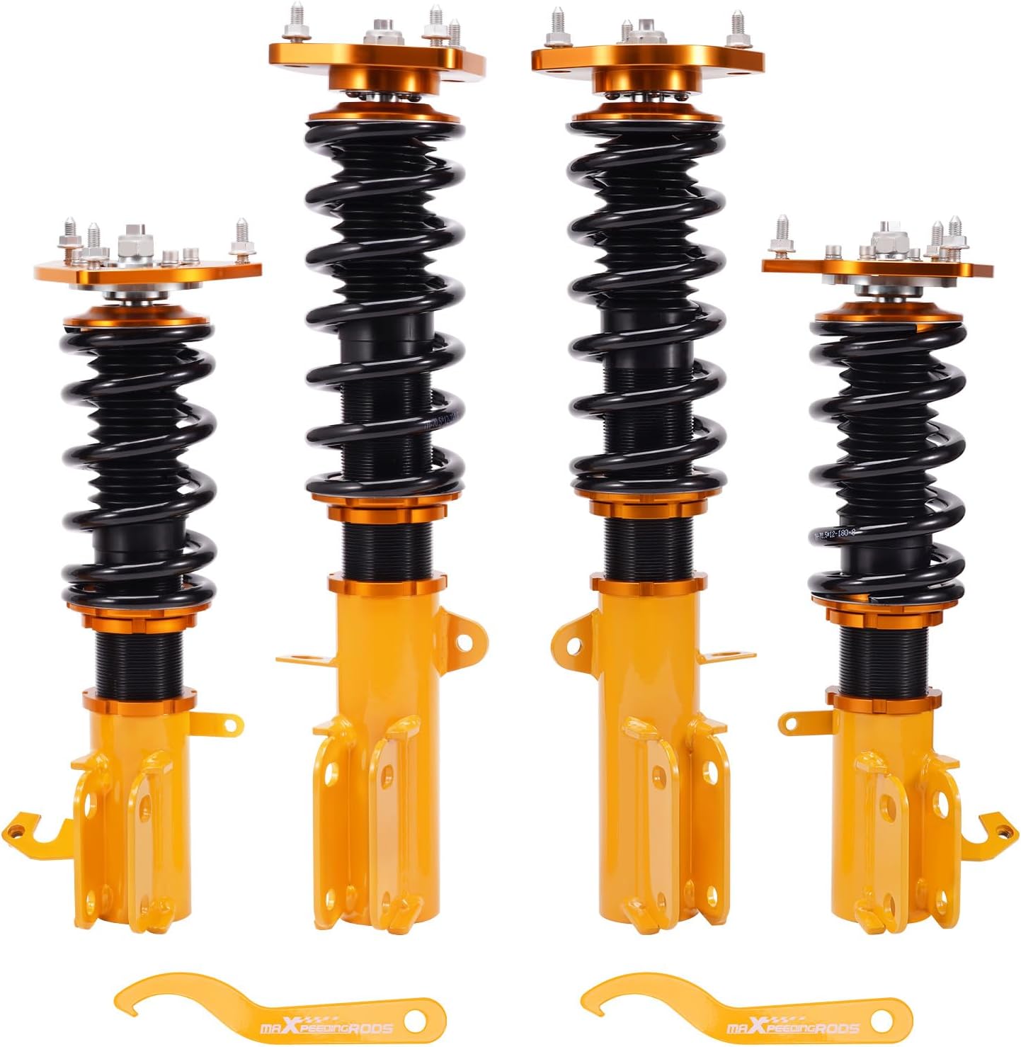 maXpeedingrods Coilovers for Corolla E90 1987-1992, E100 1991–1998, E110 1995-2002, AE92 1987-1991, AE101 1992-1998, AE111 1988-2002, Height Adjustable Struts, Preset Damping Lowering Kit Gold