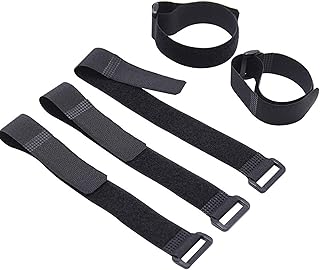 Plastic Buckle Hook and Loop Strap Fastener Cable Ties re-usable Straps (0.79" x 1.97ft / 2cm x 60cm) x2