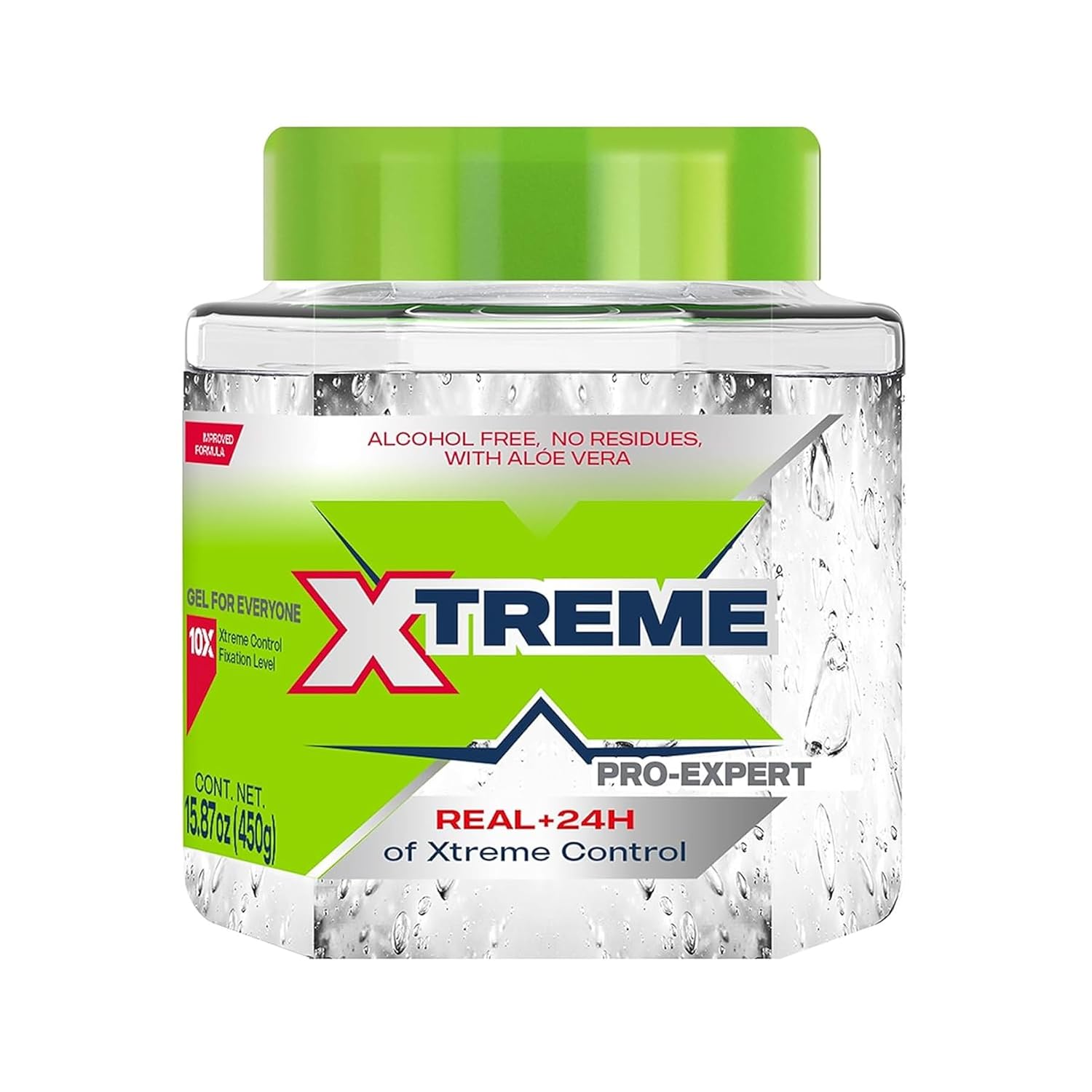Xtreme Pro-Expert Styling Gel - Strong Hold, Non-Flaking, Long-Lasting Control & Shine for All Hair Types, 15.87 Oz Jar